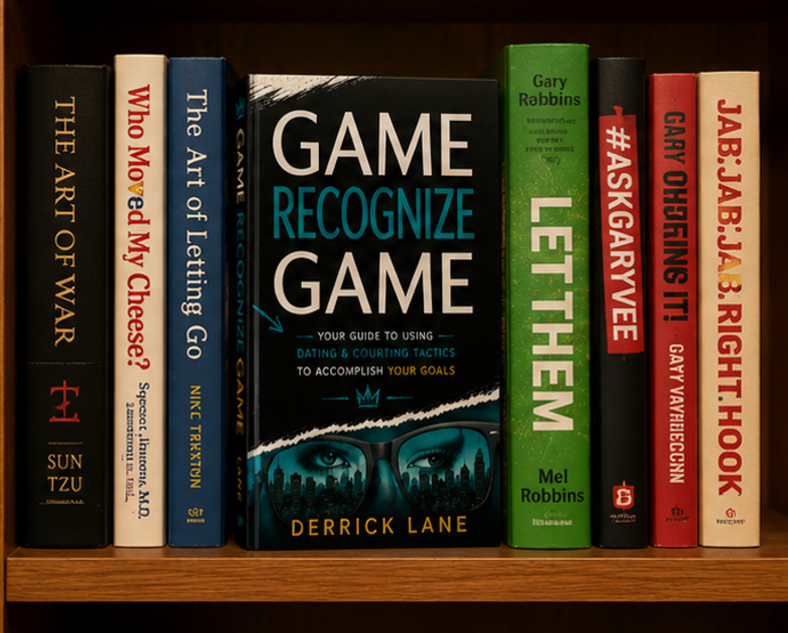 Game Recognize Game on a shelf beside Atomic Habits, Rich Dad Poor Dad, and other bestsellers